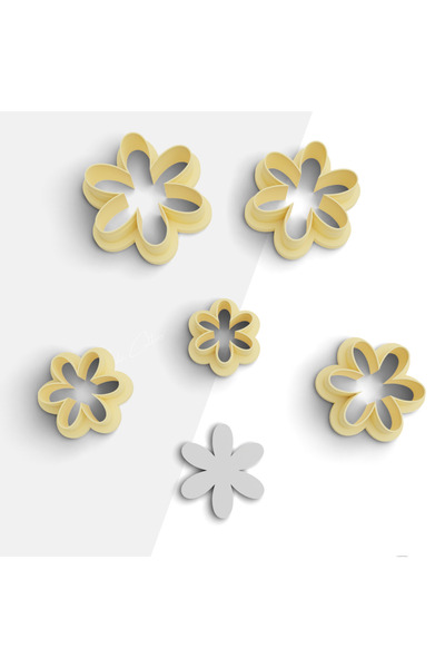 brocutters قالب قطع بوليمر كلاي على شكل زهرة، قالب حلق، قالب زلابية، قاطع الط...