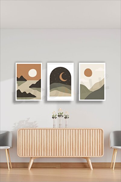 DECOMALL T-7 (75x50cm) Set de 3 postere decorative de perete în stil boem, cu...