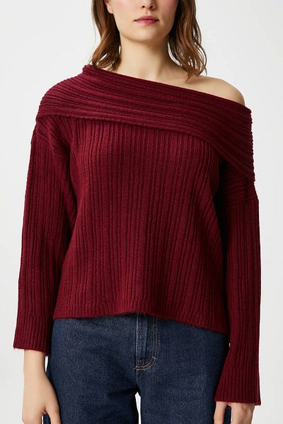 Ritnice Pulover de damă Perla Burgundy cu textura moale