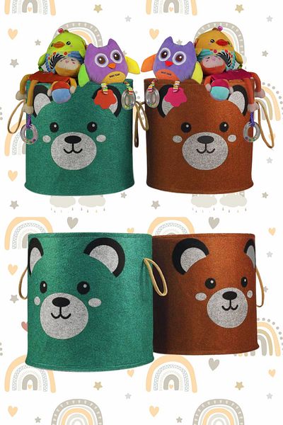 vevons Set of 2 Teddy Bear Figures Toy Storage / Laundry Basket
