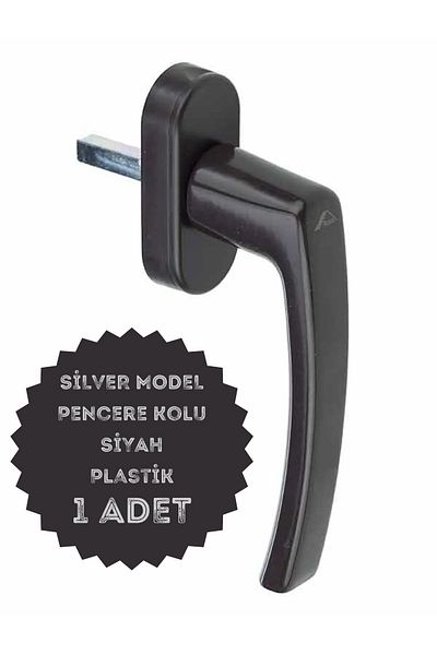 EVA PLAST Pvc Silver Model Plastic Black Window Handle - 1 Piece