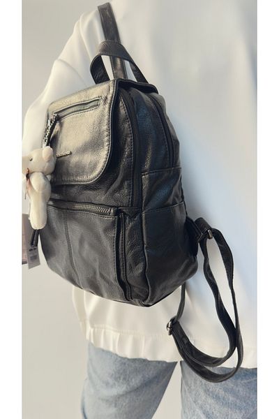 Just Polo Women's Black Multi Compartment Imported a Quality Backpack