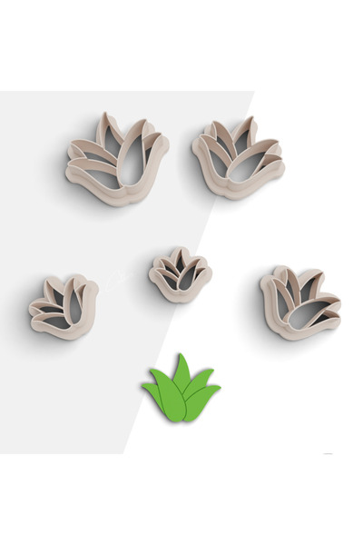 flament aşk Aloe Vera Shaped Polymer Clay Cutting Mold, Earring Mold, Dough M...