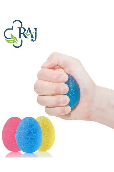 RAJ 3 Pieces Hand Silicone Hand Exercise Ball Stress Ball
