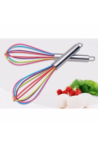 libescarf Colorful Whisk with Silicone Beater Metal Handle