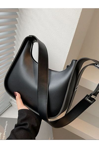 ELFCO Geanta Moale Model Neagra Geanta de mana si Geanta de umar din piele moale