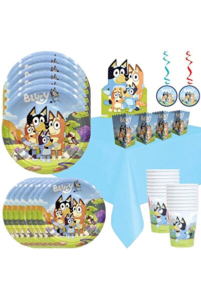 Parti Evreni Bluey Doğum Günü Parti Seti 8 Kişilik