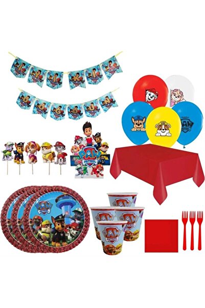 Parti Evreni Paw Patrol Ultra Lüks Doğum Günü Seti 16 Kişilik