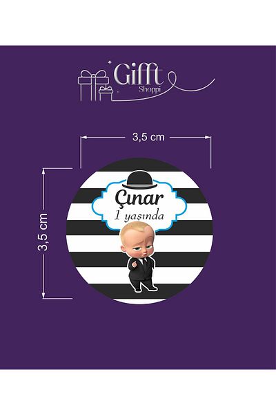 giftshoppi 50 Pieces 3.5X3.5Cm Figured Sticker Card