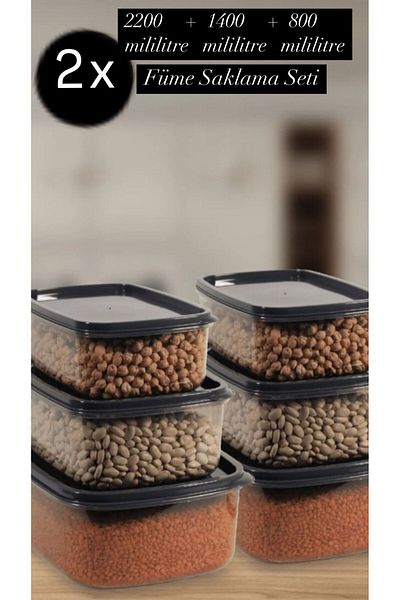 VİZYON 6Pcs 3 Size Storage Container Fridge Organizer Icebox Container