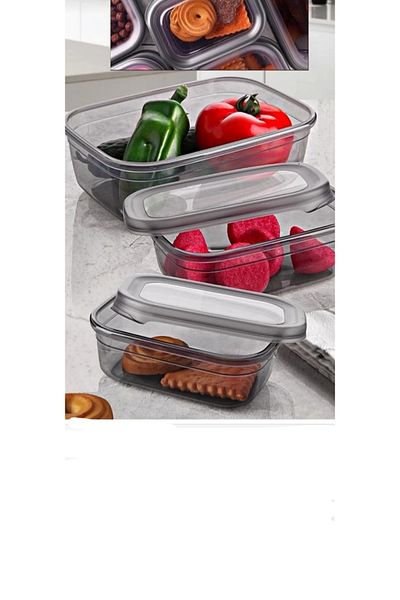 VİZYON 6Pcs 3 Size Storage Container Fridge Organizer Icebox Container