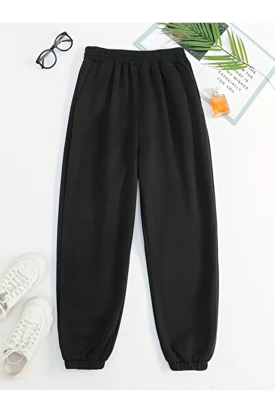 CAONNES Pantaloni de trening negri unisex - cu picior elastic ŞAH MODAfgdghghkl