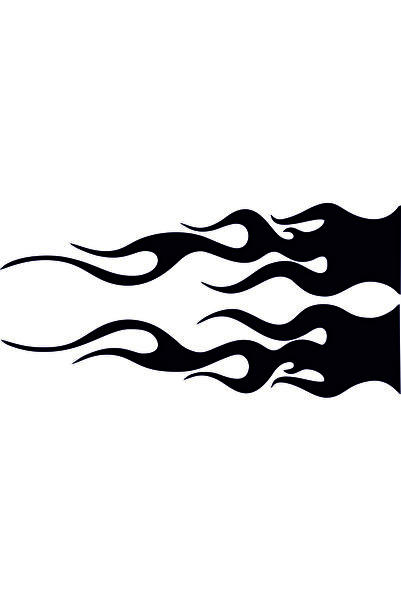 Birim Matbaa MOTOR YAN ÇİZGİ ALEV  OTO  STİCKER (30X7 CM SAĞ SOL)