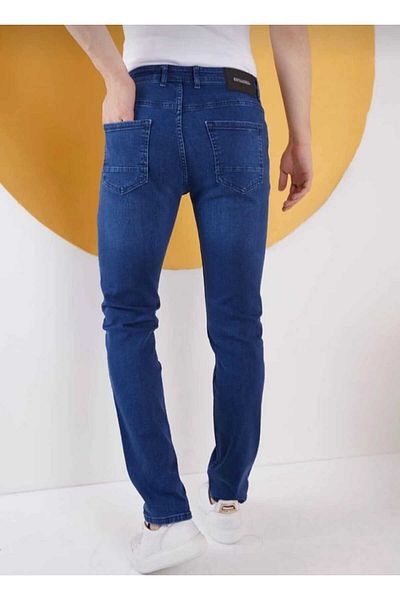KING SEZAR Ανδρικό Slim Fit Ανδρικό Μπλε Τζιν Παντελόνι