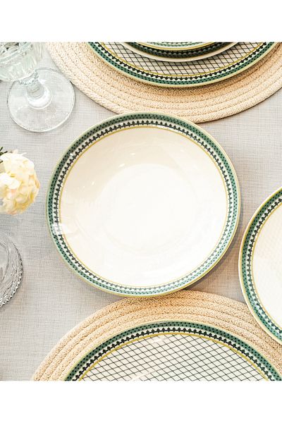 rubihome Dubai 6-Seater 21cm Special Design Modern Porcelain Dinner Plate Set