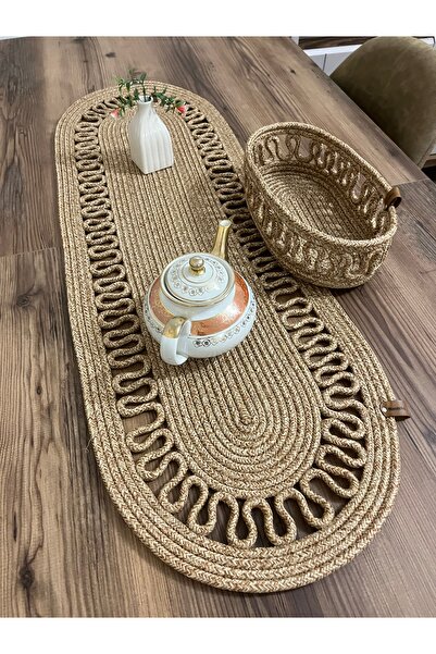 naylişhome Бохемски подарък от юта - сватбена покривка за маса, за трапезария и кухня