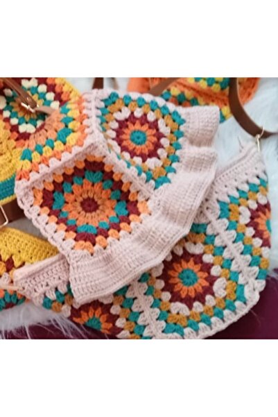 Quezzquality Ручна робота Сумка і шапка, Сумка з квадратним візерунком, Жіноч...