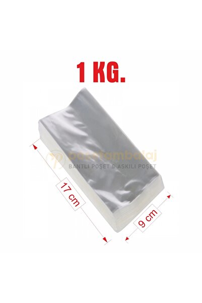 CarpCorn 9x17 cm Jelatin Bantsız Düz Şeffaf Poşet / 1 kg.