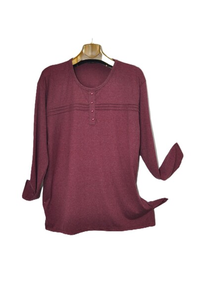 elma abone Plus Size Wool Combed Cotton Mother Blouse-Peach