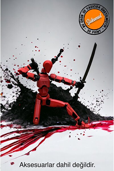 Dummy13 Red Black Action Figure All Joints Movable Figure Toy 1Pcs