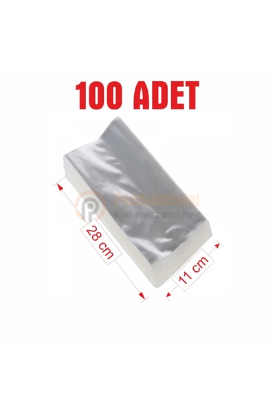 CarpCorn 11x28 - 100 Adet Düz Bantsız Şeffaf Jelatin - Kurabiye Aksesuar Poşeti