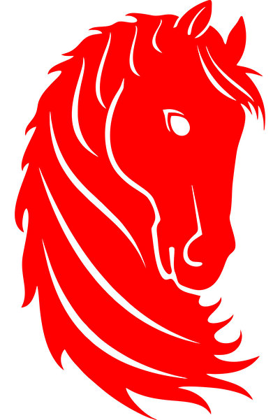 Birim Matbaa Horse Figure Logo Auto Sticker (21X 35cm)