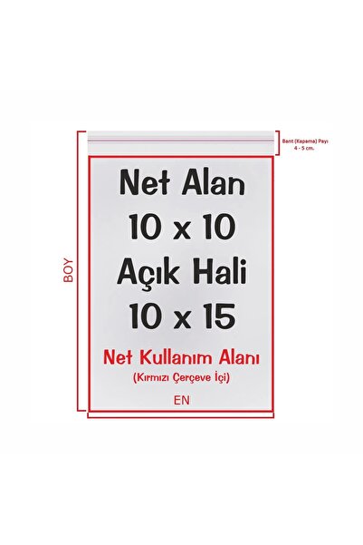 CarpCorn 10x10+5 cm. (10*15) 25 Adet Şeffaf Bantlı Yapışkanlı Jelatin Poşet