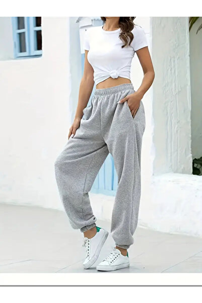 CAONNES Ελαστική γκρι φόρμα από εύκαμπτο ύφασμα - Ελαστικά τελειώματα στα πόδ...