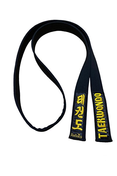 REFLEKS SPOR Nakış Yazılı Siyah Kuşak Taekwondo Tekvando 200 cm