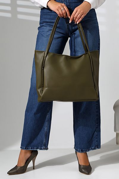 Bagzone - casual μαλακή δερμάτινη τσάντα ώμου μεσαίου μεγέθους