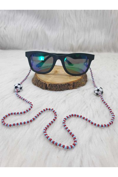 HAPPY HANDMADE Children's Glasses Chain with Fanatic Side Football Themed Glasses Chain Glasses Accessory