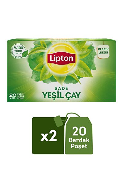 Lipton Yeşil Çay Sade Bitki Çayı 2'li Paket