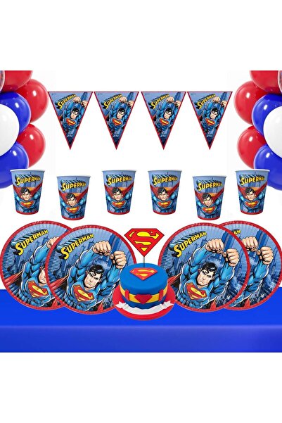 Parti Evreni Superman Doğum Günü Parti Seti 8 Kişilik
