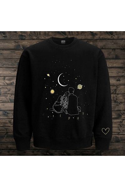 WOODROFFE Dear Combination - Double Spirit Printed Crew Neck Sweatshirt (Piece Is the Price)