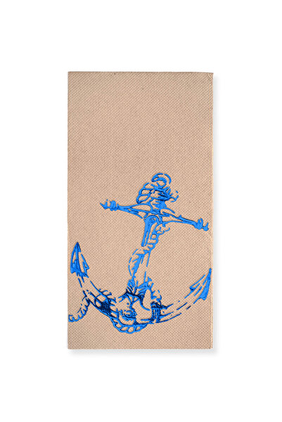 Story 40x40 سم مرساة ورقية زرقاء بنمط بحري 16 قطعة من المناديل الورقية الملونة