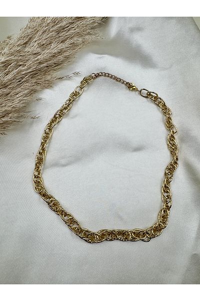 Eylülün Takısı Gold Color Twisted Necklace