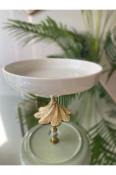 Sillage Home 2-Piece Porcelain Standing Presentation, Serving Plate and Salad Bowl, Appetizer, Food, Cake, Cheese Presentation Set