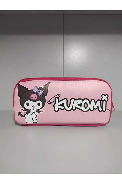 SANRIO Kuromi Patterned Double Compartment Large Size Pen Holder Pencil Bag