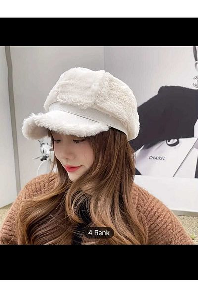 Betülce Trend Plush Fur Cap Hat