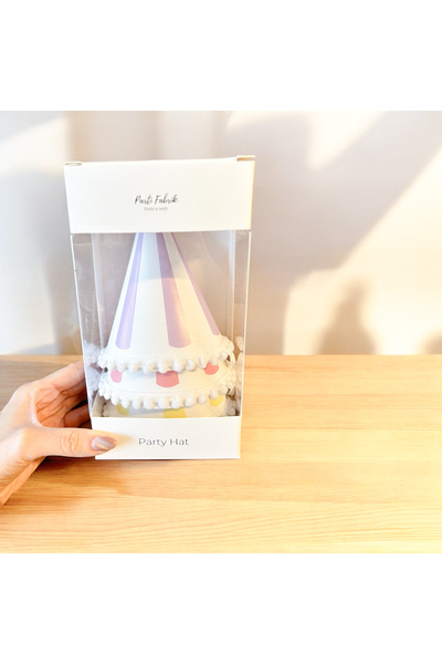 Partifabrik 3 Pieces Lilac Yellow Pink Cardboard Cap in Macarons Colors