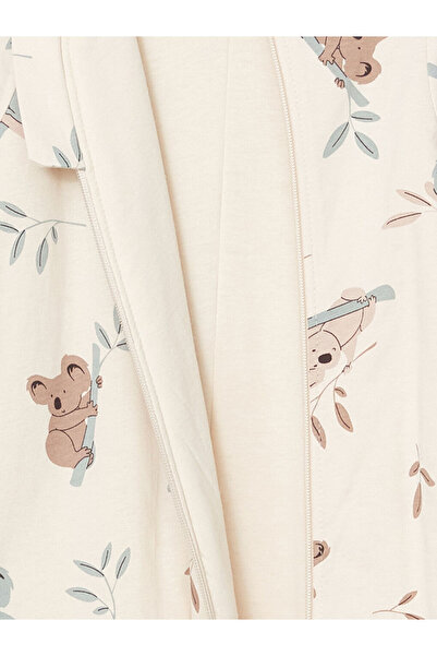 LC Waikiki Beige 1.6 Tog Printed Baby Boy Jumpsuit