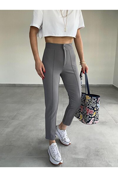 Paw Garage Lycra Palazzo Trousers - Tight Legs with Grass, Size 36-50, Work Pants