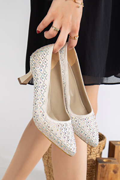 Abay Shoes вечерни обувки на висок ток, украсени с бижута