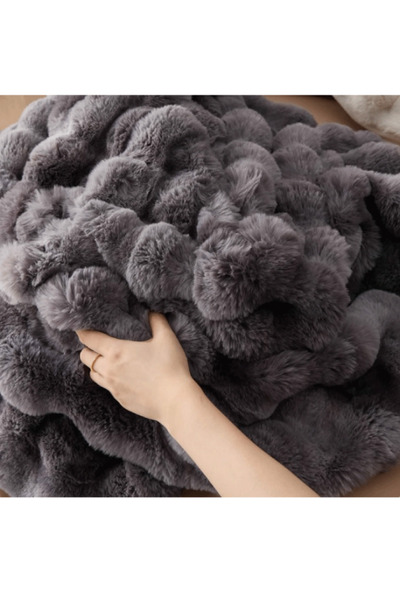 sevaradekor Plush Seat Cover Fluffy Sofa Shawl Bubble Fleece Seat Cover 150 X 100 cm