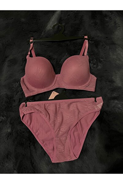 AYN TİCARET Doğan Gül Kurusu Desteksiz Sütyen Takımı