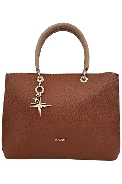 Evident Tan Color Women's Hand and Shoulder Bag with Star Accessories