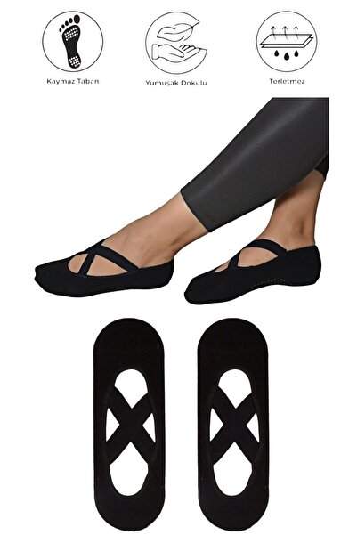 marufshop Чорапи за йога, пилатес, фитнес, танци и спорт с неплъзгаща се подметка от 2 части