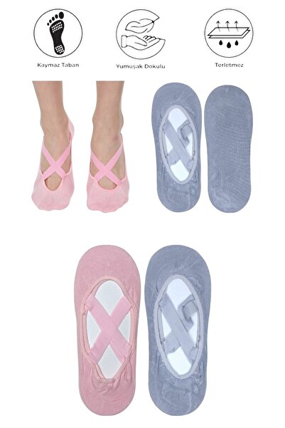 marufshop Чорапи за йога, пилатес, фитнес, танци и спорт с неплъзгаща се подм...