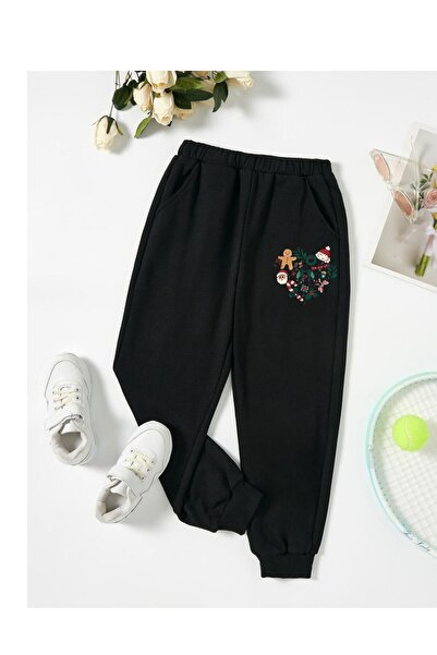 JoneBase بنطال رياضي للأطفال بنمط غزال عيد الميلاد المجيد - قطن