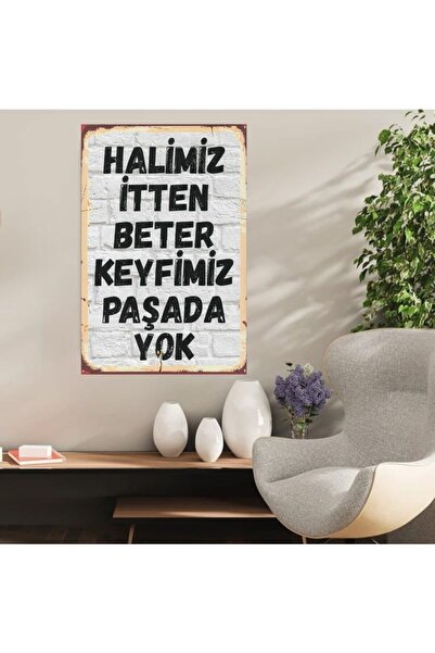 DURUSOY Ξύλινη ρετρό αφίσα από MDF, Αστεία αποφθέγματα, Γραφές τοίχου, Τοπίο,...